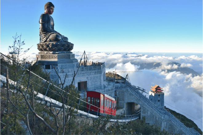 Statue at Fanasipan in Sapa Vietnam