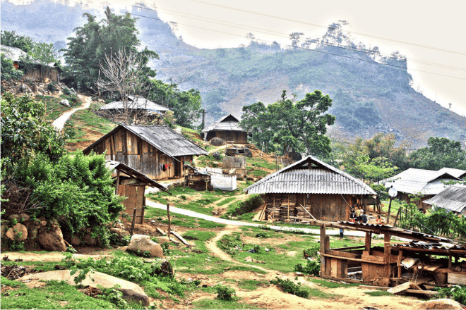 houses in Hmong village at Ha Giang in Vietnam